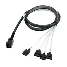 20pcs lots Internal Mini SAS SFF 8643 Host to 4 SATA 7pin Hard Disk Fanout 6Gbps