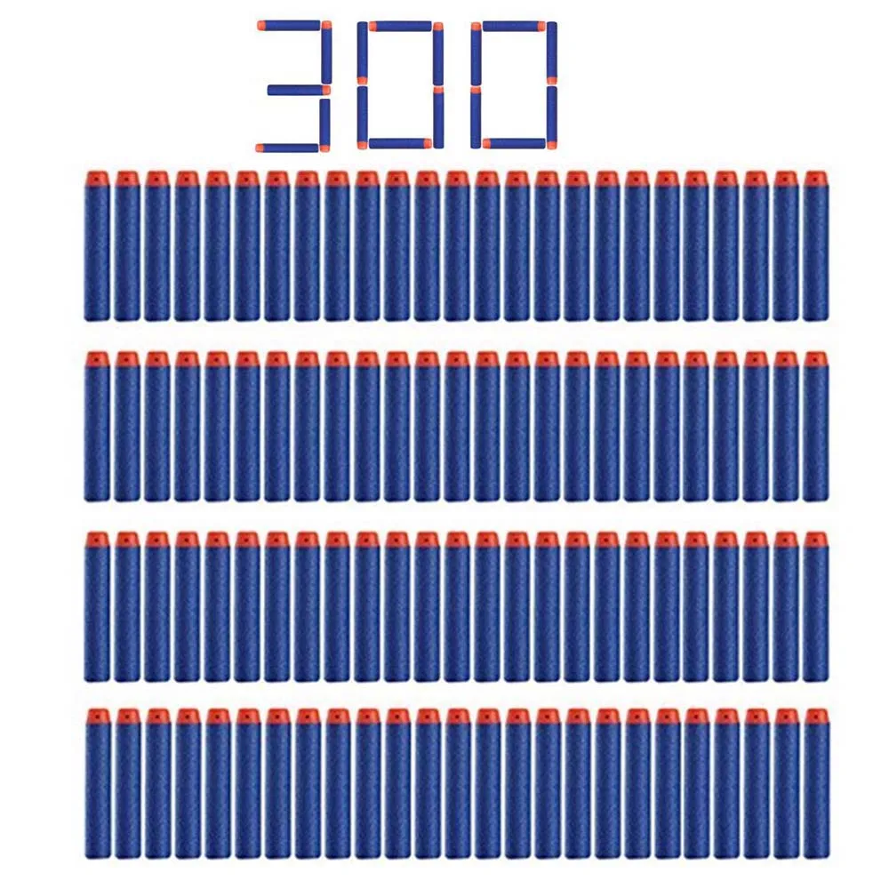 

300 Pcs 7.2*1.3 Cm EVA Foam Soft Refill Bullet Darts for Nerf N-strike Elite Series Blasters Kid Toy Gun Parts Play Game