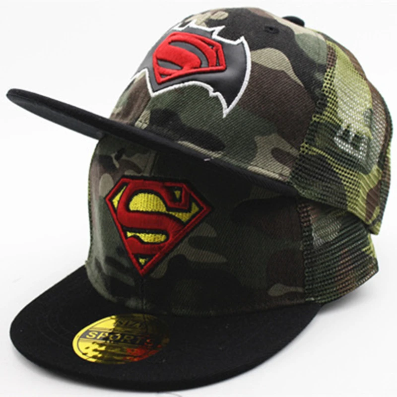 

Batman Captain America Spiderman Lightning Camouflage Baseball Cap For Kids Boys Girls Hip Hop Caps Camo Mesh Hat Dropshipping