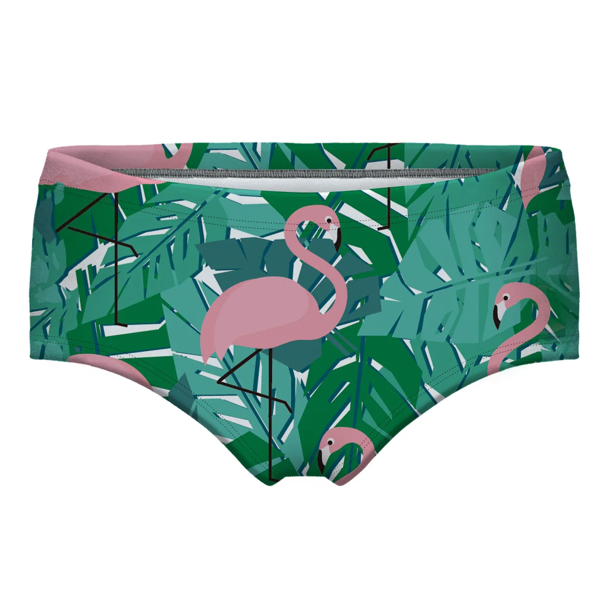 

Women Plus Size Seamless Animal Print Shorts Briefs Panties 3D Leaves Flamingos Underwear Sexy Lingerie Summer Swimwear Shorts