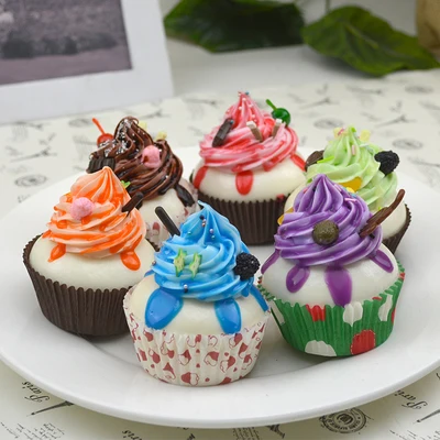 6Pcs Set Wedding  decoration Simulation Fruits Cake  Cream 