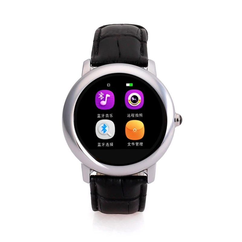 Luxury Leather Smart Watch Android Bluetooth Waterproof Fitness Support Mic Sim Pedometer Remote Camera Alarm Reloj