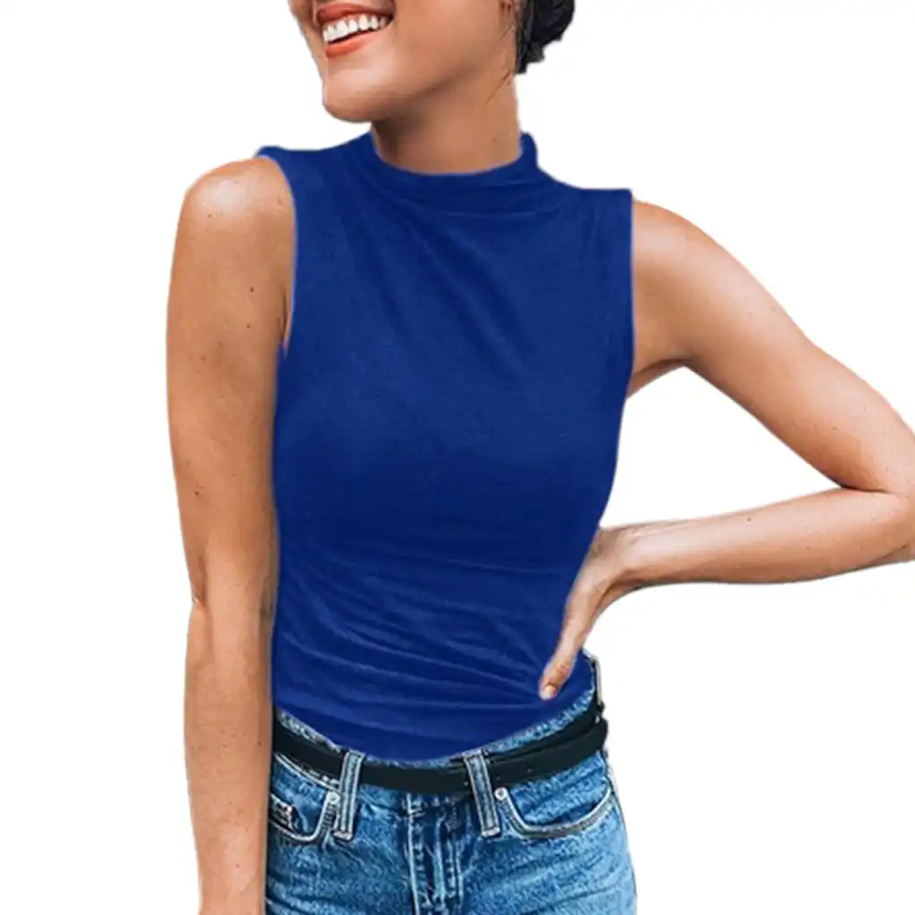 Plus size sleeveless turtleneck tops Clearance