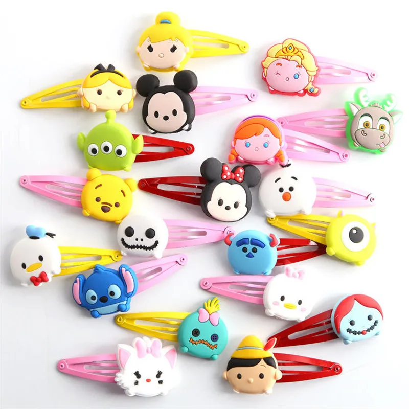 

20PCS/SET Cartoon Tsum Kids Girls Hairpin Cartoon Hair Accessories Mickey Minnie Jack Halloween 22 Styles random Children Gifts