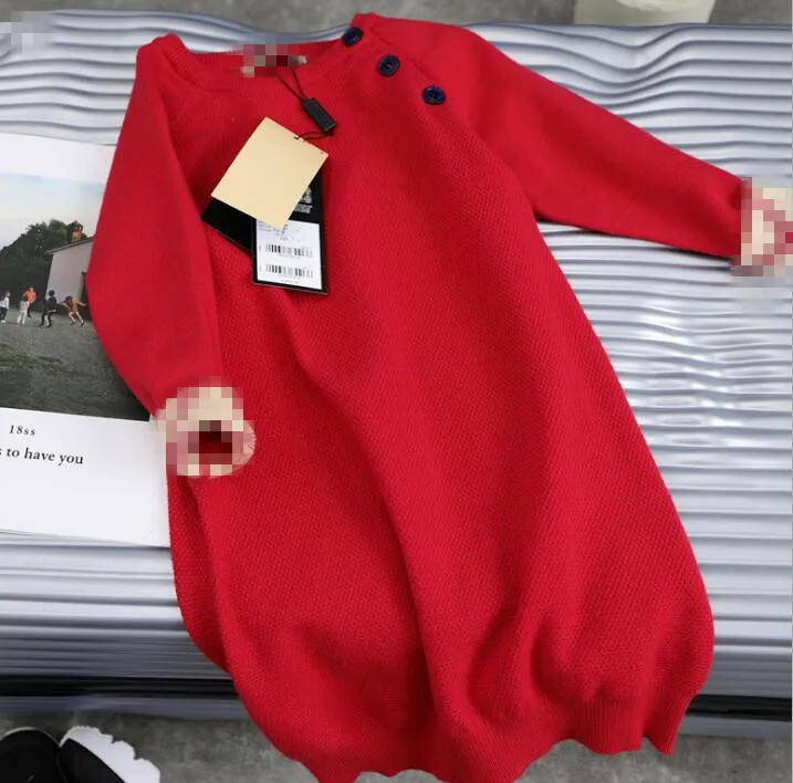

retail Girls Plaid Sweater Dress 2018 autumn winter children Toddler baby clothes sweater dress for girl Kids princess party