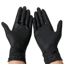 50 шт Blakc одноразовые без питания нитриловые перчатки тату механик еда медицинский