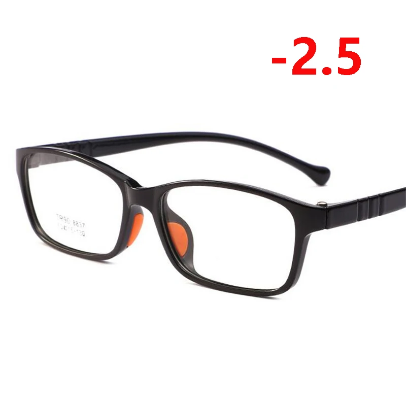 1,56 асферические линзы, детские очки по рецепту для безопасности детей TR90, очки для близорукости для мальчиков и девочек, черная красная оправа, 0~-4,0 - Цвет оправы: Myopia 250