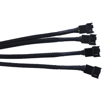 

High Quality 1 To 2/3/4 Ways Splitter Black Sleeved 27cm Extension Cable Connector 4Pin PWM Extension Cables 4 Pin Pwm Fan Cable