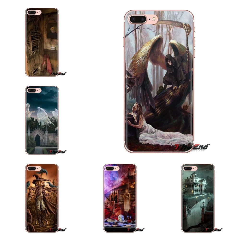 Silicone Skin Case Halloween Mansion Mysterious Reaper For Samsung Galaxy S3 S4 S5 Mini S6 S7 Edge S8 S9 S10 Plus Note 3 4 5 8 9 |