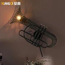 Amercian Industrial Countryside Vintage Saxophone Wall Lamp Decorate for the Coffee Room / Bar / Living Rooom Wall Light