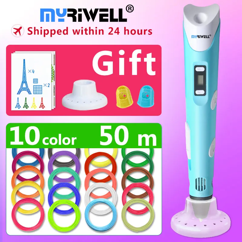 Beste Myriwell 3d pen 3d pennen, LED display, ABS PLA Filament, 3 d pen verjaardagscadeautjes 3d printer pen 3d magic pen kerstcadeautjes