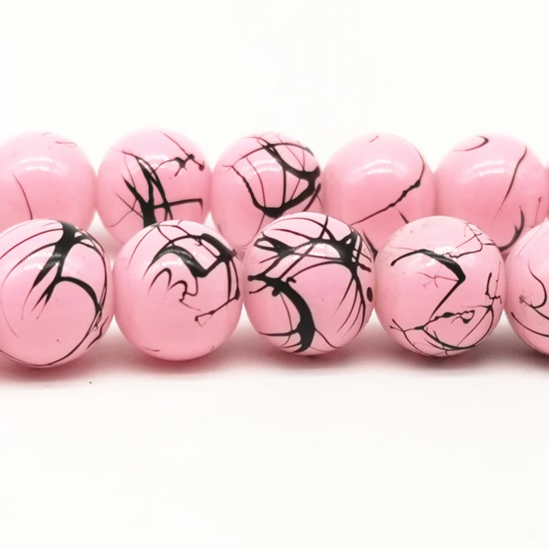 

Wholesale 4/6/8/10mm Salad Glass Beads Loose Spacer Painted Pearl Charm For Jewellery Making Diy Bracelet &Necklace #13