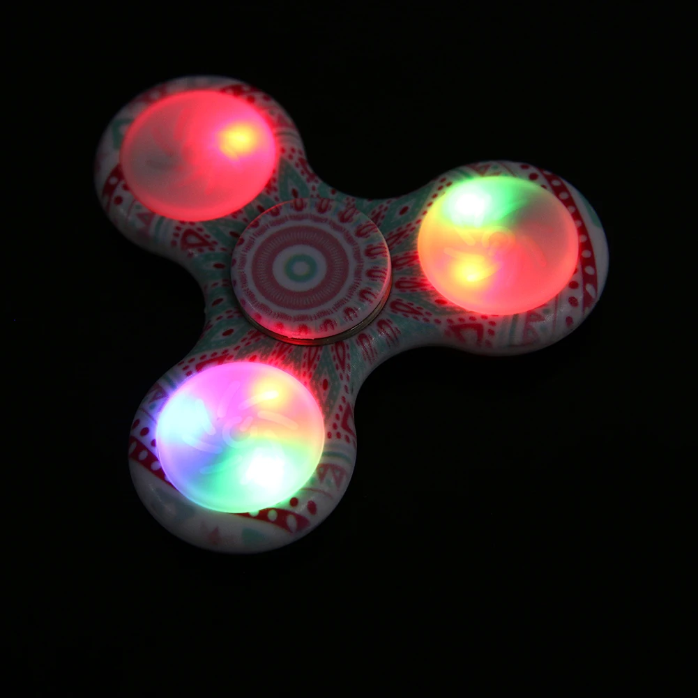 

LED Light Flash Hand Spinner Finger Focus Plastic  EDC Fidget Spinner Toys 608 Steel Bearing Finger Spinner Hand Relieves Stress
