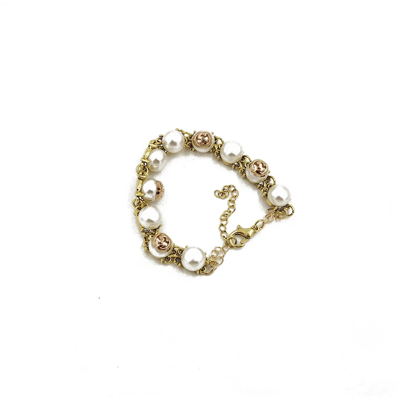 Rongho, новые винтажные жемчужные браслеты в стиле барокко для женщин, анти-Золотой G браслет, femme браслет с надписью, металлический браслет, подвески, ювелирные изделия
