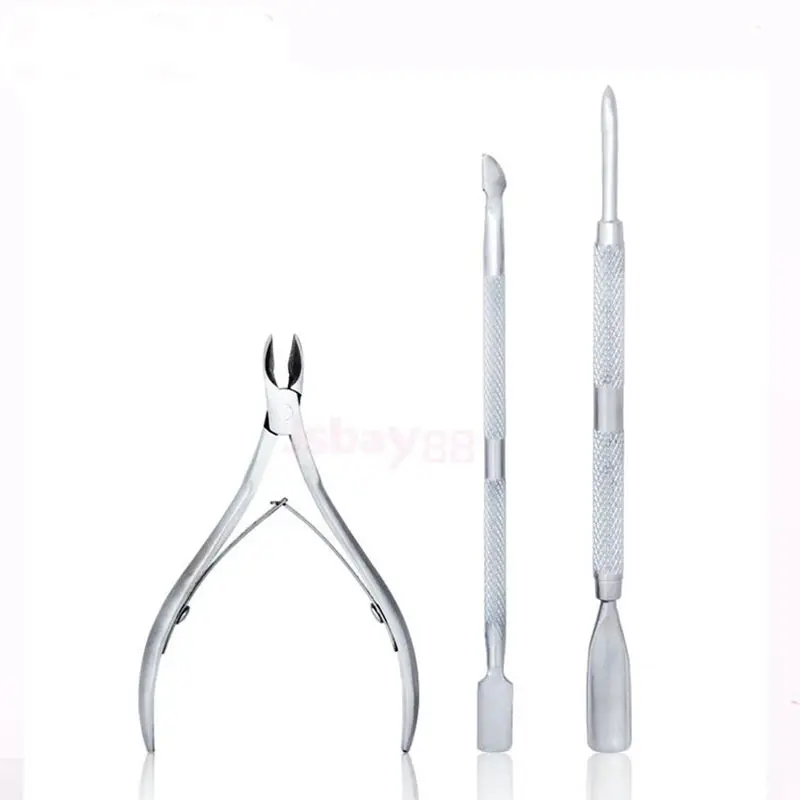 1 set Stainless Steel Nail Cuticle Spoon Pusher Remover Cutter Nipper Clipper Cut Kit Art Manicure Beauty Tools | Красота и здоровье