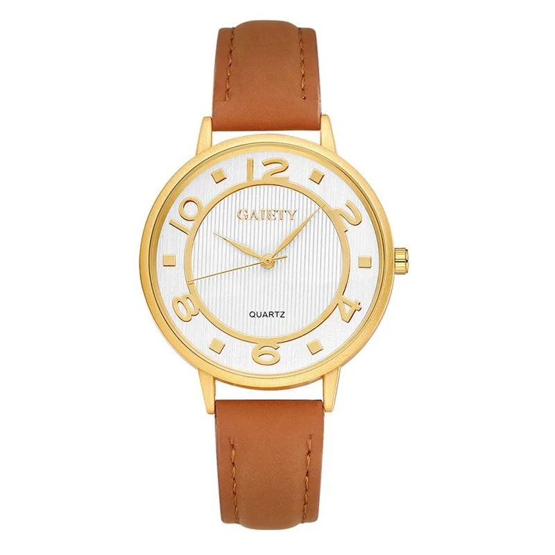 

2019 Ladies Watch Dial Double Ring Casual Fashion PU Leather Strap Multicolor Watch