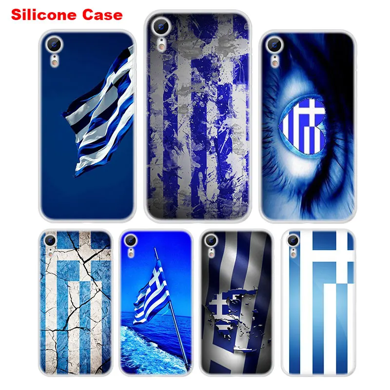 

Matte Silicone Case Greece Greek national flags Printing for iPhone XS XR Max X 8 7 6 6S Plus 5 5S SE Phone Case Cover