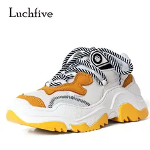 Г., Подиумные Лоферы Туфли женские с круглым носком, на шнуровке, из дышащего сетчатого материала, на толстой подошве, повседневная женская обувь