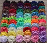 無料 Dhl 148y 2.5 "シックなみすぼらしいトリム女の子のためのヘアアクセサリー、シフォンヘッドバンドの花、擦り切れ花