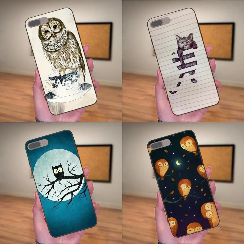 

Design Phone Case Lovely Coffee Owl Animal Pattern For Xiaomi Redmi Note 2 3 4 4A 4X 5 5A 6 6A 7 Go Plus Pro S2 Y2