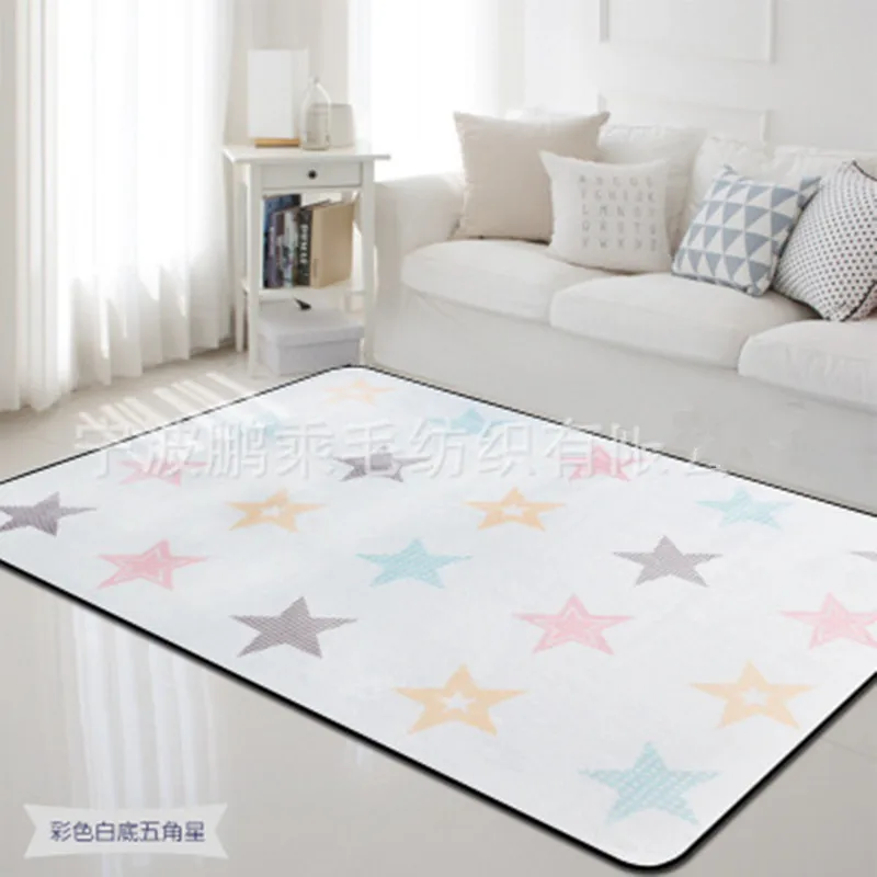 Nordic Design Star Printed Carpet Anti-Slip Floor Rug Bath Mat Soft Baby Playing Carpets for Living Room Indoor Bedroom Rugs