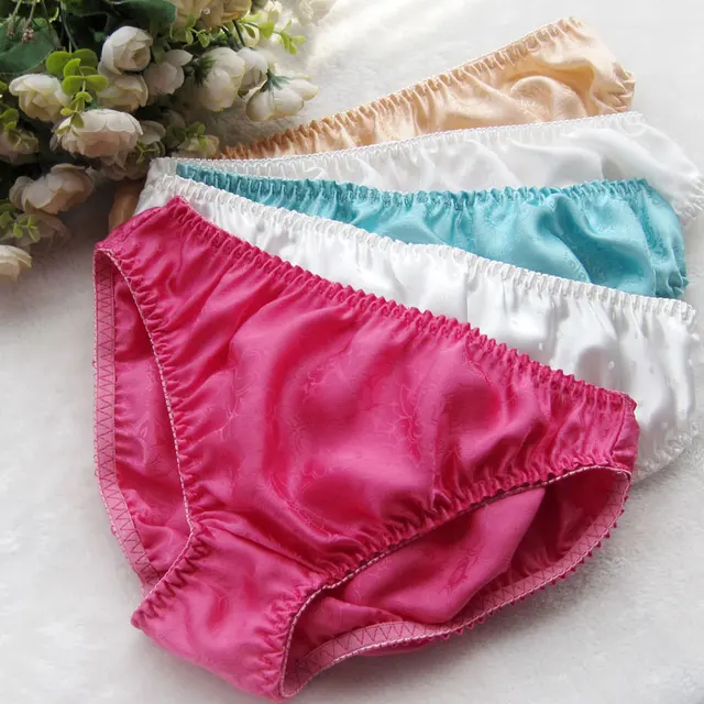 Limited edition silk panties female mulberry silk jacquard sexy panties plus size plus size plus
