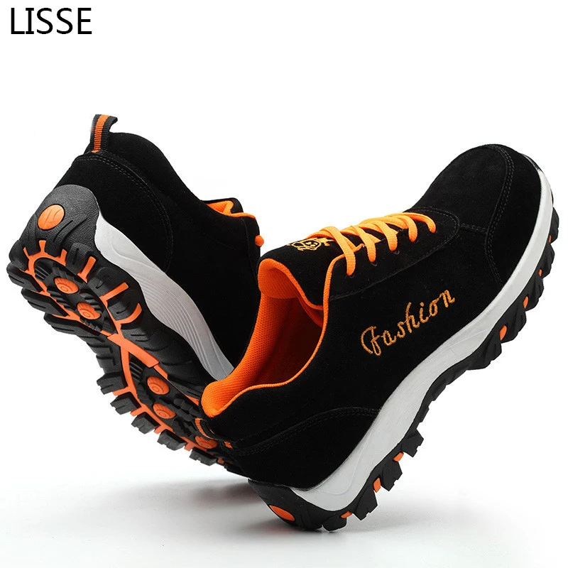 

2018 Fashion Lightweight Safety Men's Steel Toe Safety Shoes Moisture-proof Anti-slip Wearable Men's Work Boots