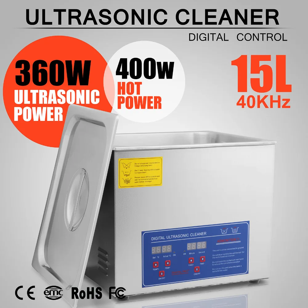 

New design 15L ultrasound ultrasonic plastic Cleaner machine