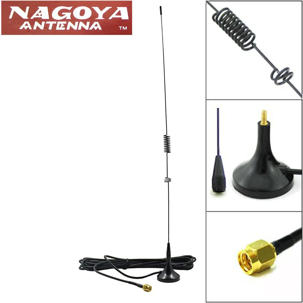 

Nagoya UT-106UV SMA-M VHF/UHF Dual Band Magnetic Base Antenna for Yaesu Vertex VX-3R VX-8DR VX-160 TYT TH-UV8000D UV-3R KG-UV9D