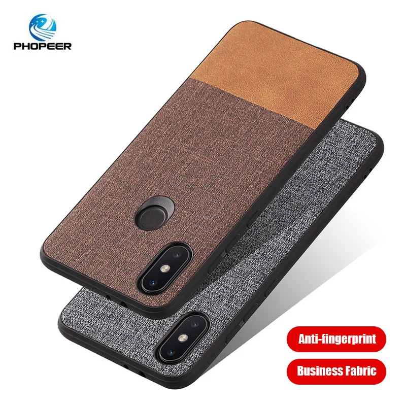 

PHOPEER Silicone Case for XiaoMi Mi A2 case cover XiaoMi MiA2 Soft TPU edge shockproof business fabric back cover