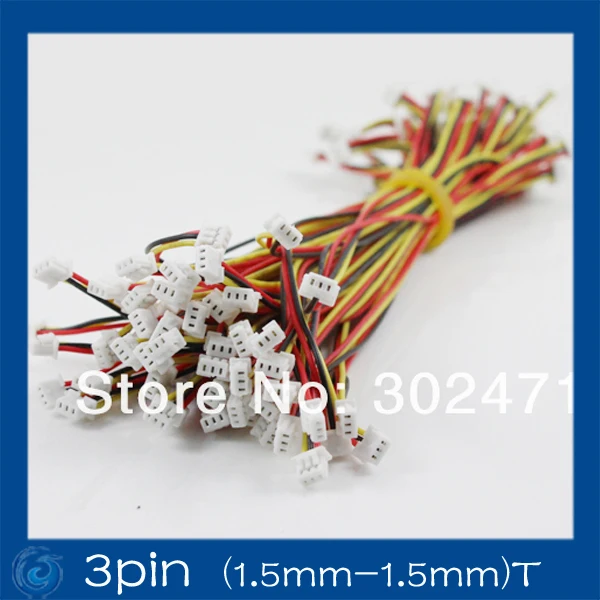 Mini. Micro JST 1.5mm T 1 3 Pin 3Pin Connector w/.Wire x 10 sets.3pin