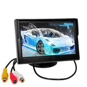 

Full Color LCD Backlight Display with 2 AV input 5inch car rearview monitor for reversing Camera parking Car Monitor car-styling