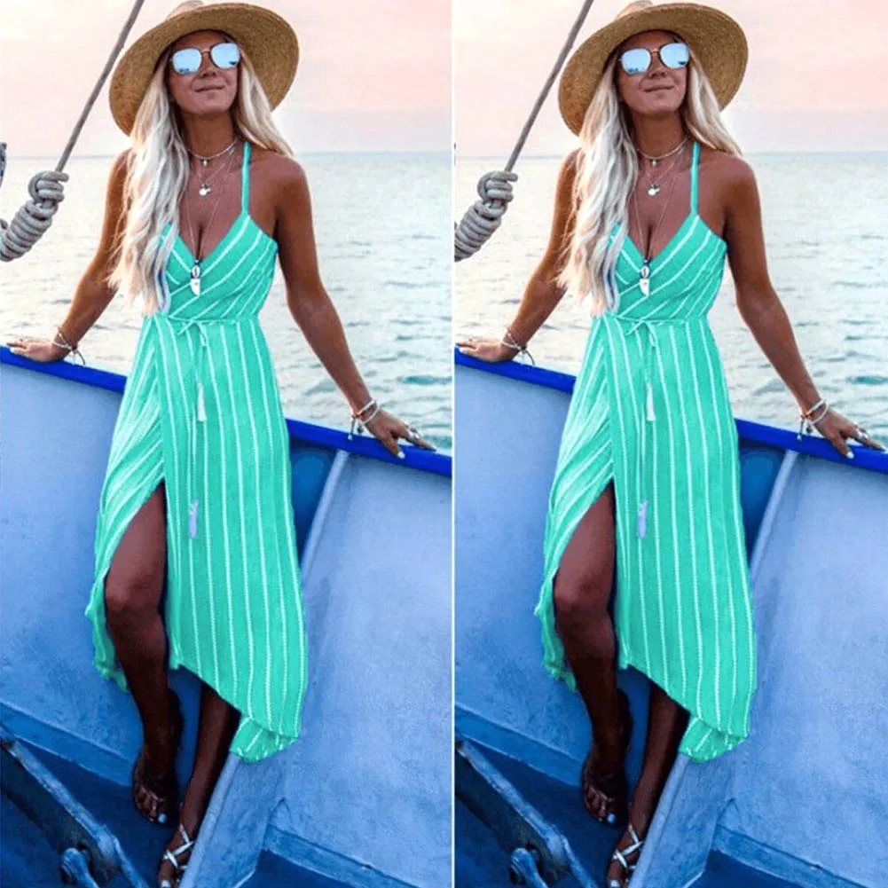 YJSFG дом Для женщин праздничные платья Strappy длинное платье женские летние пляжные