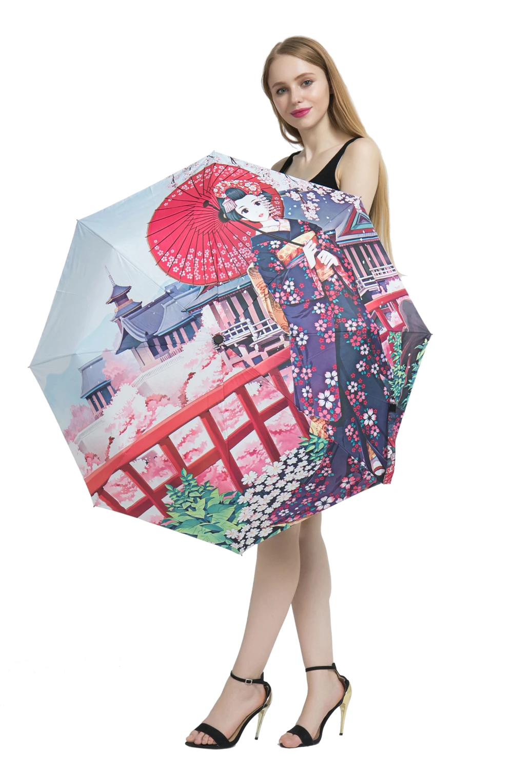 Yesello Зонты лося дизайн женский зонтик картина маслом 3 складной зонтик Леди Портативный девочка подарок для детей