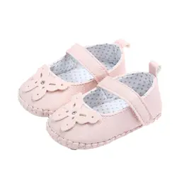 Весна для маленьких девочек принцессы обувь для младенцев новорожденных Милая обувь для первого WalkersCute Бабочки Обувь для девочек 0-12