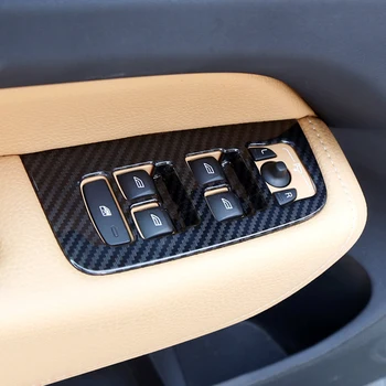 

Carbon Fiber Color Interior Window Switch Button Frame Cover Trim 4 PCS Left Hand Drive For Volvo XC60 2018