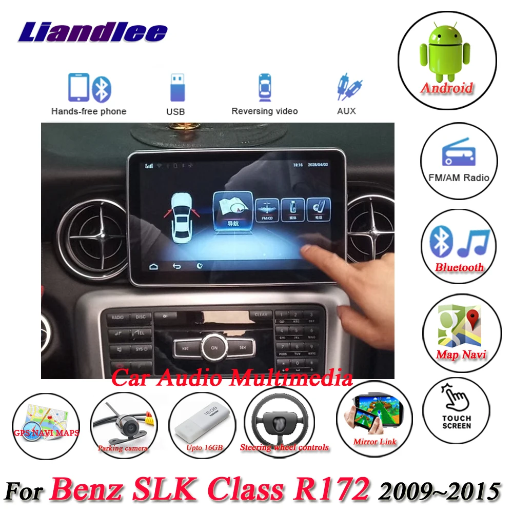 Clearance Liandlee For Mercedes Benz MB SLK Class R172 Original Car System Radio BT GPS Navi Map Navigation Multimedia No CD DVD Player 2