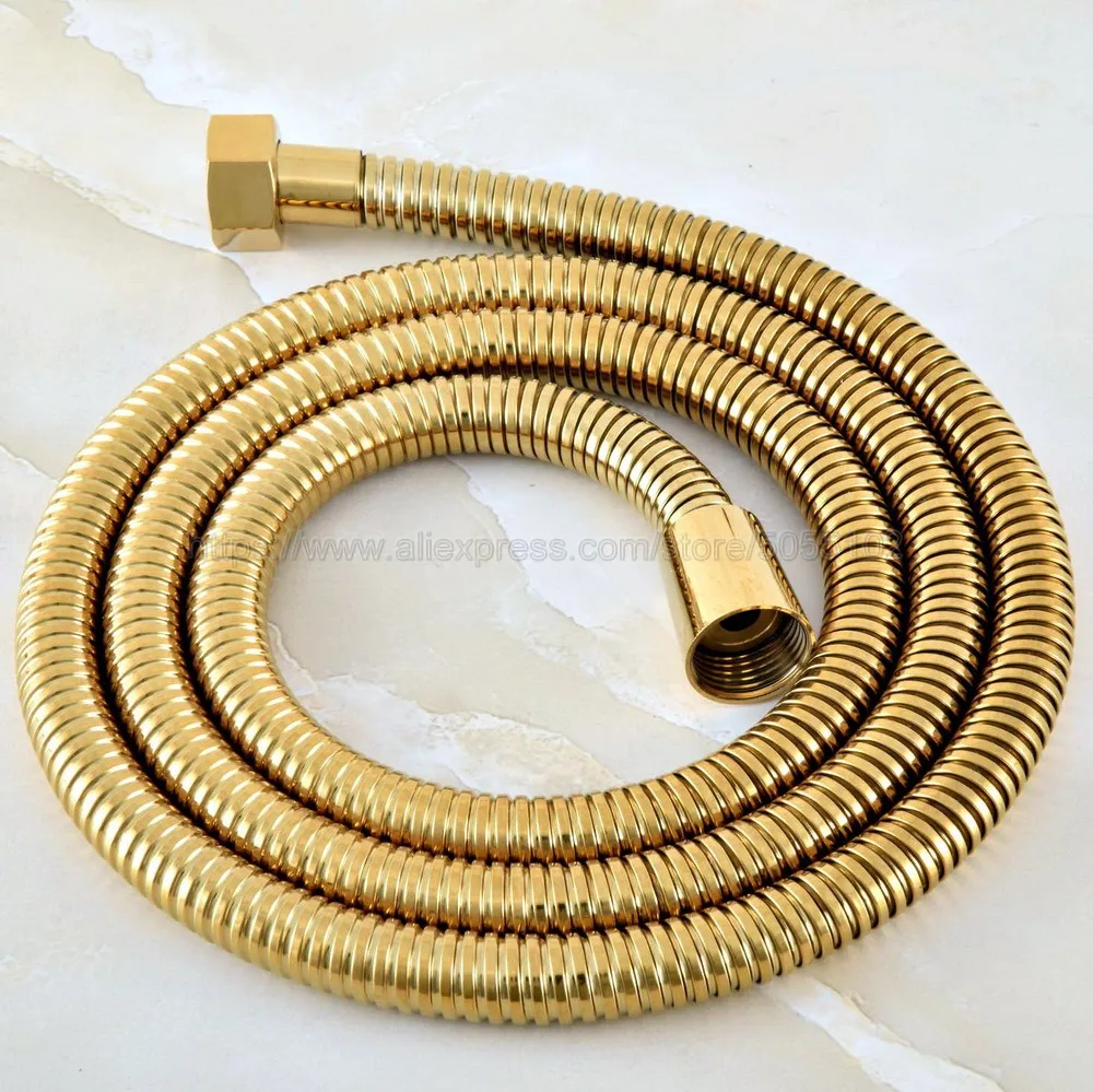 

Plumbing Hoses Home 1.5m Shower Hose Bathroom Shower Pipe Gold Color Common Flexible Bathroom Water Pipe zhh047