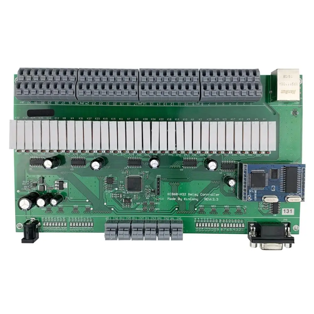 32 Channel Ethernet Relay Module With GPIO Lan Wan Network RJ45 RS232 TCP IP Program Development Board DIY Smart Home