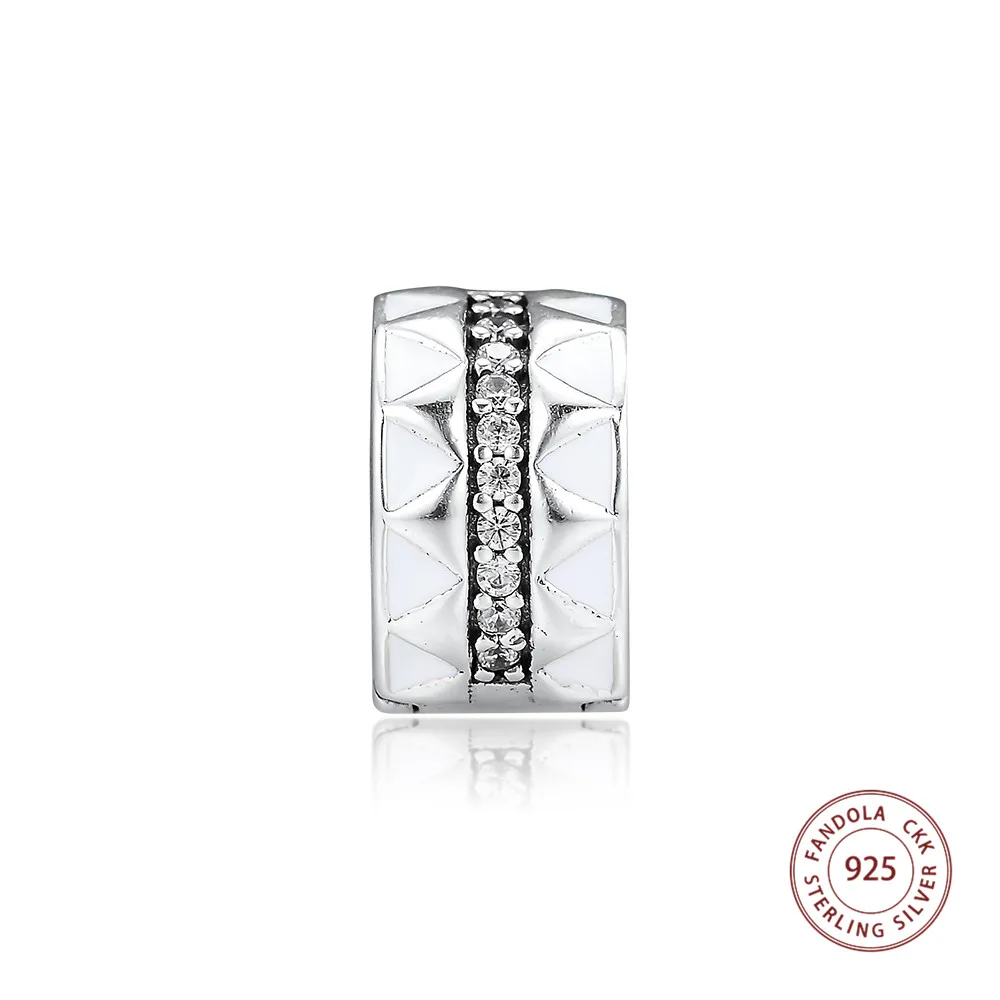 

CKK Fits Pandora Bracelet Argent 925 Sterling Silver Sparkling Jagged Lines Clip Charms Beads for Women DIY Jewelry Making