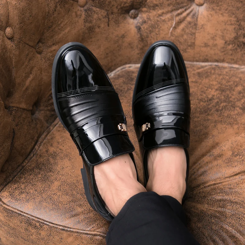 Мужская Повседневная Деловая модельная обувь мужские туфли из микрофибры в британском стиле с острым носком вечерние свадебные туфли