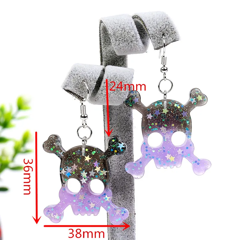 1 пара, модные блестящие серьги в виде черепа, Тоторо и цветка, полимерная серьга для подарка на день рождения, ювелирные изделия для девочек-подростков