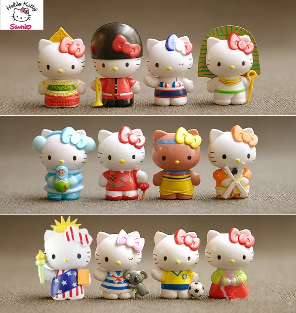 Cute Little Hello Kitty Anime Figures Travel Around World Cute Little Hello Kitty Anime Figures Travel Around World