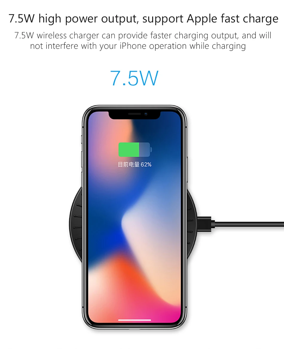!ACCEZZ Mini 7.5W 10W Fast Qi Wireless Charge For iPhone X 8 8 Plus Quick Charging For Samsung Galaxy Note 8 5 Universal Charger (6)
