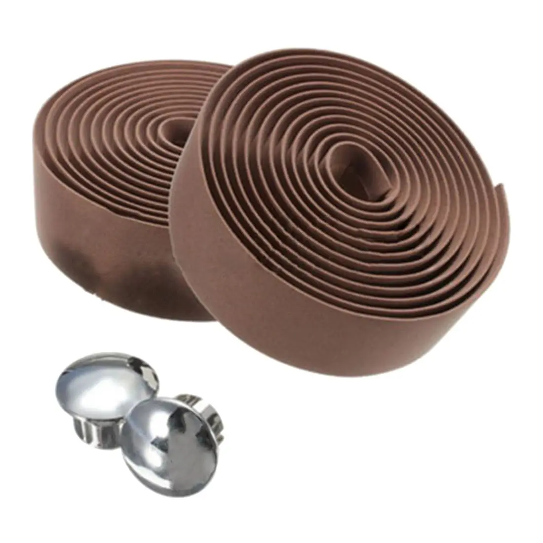 

2 x Wrap Ribbon Handlebar Tape Cuffs Handlebars Bicycle Cycling + Bar Plug brown