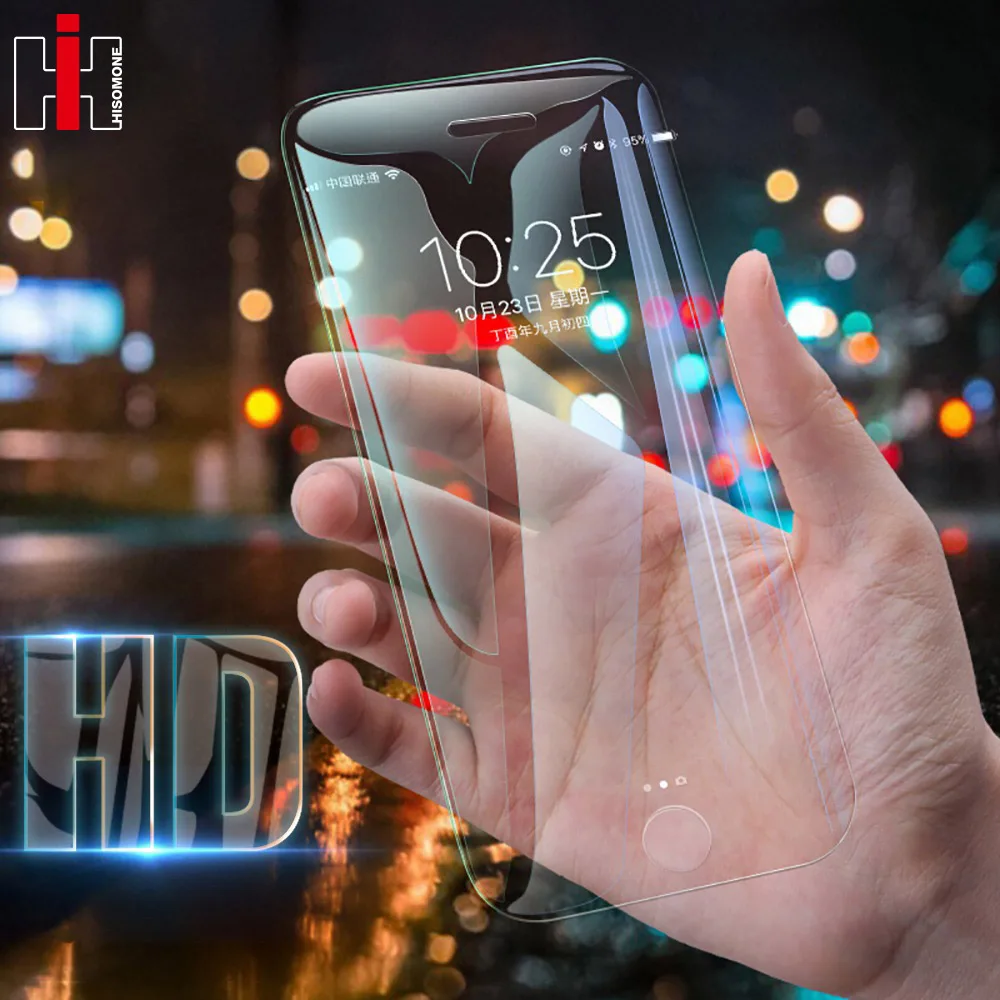 Kopen Hisomone 9 H Hard Glas Op De Voor iPhone 5 4 4 s Gehard Screen Protector Voor iPhone i6 6 s 6 Plus i7 7 i8 8 Plus Voor iPhone X iX
