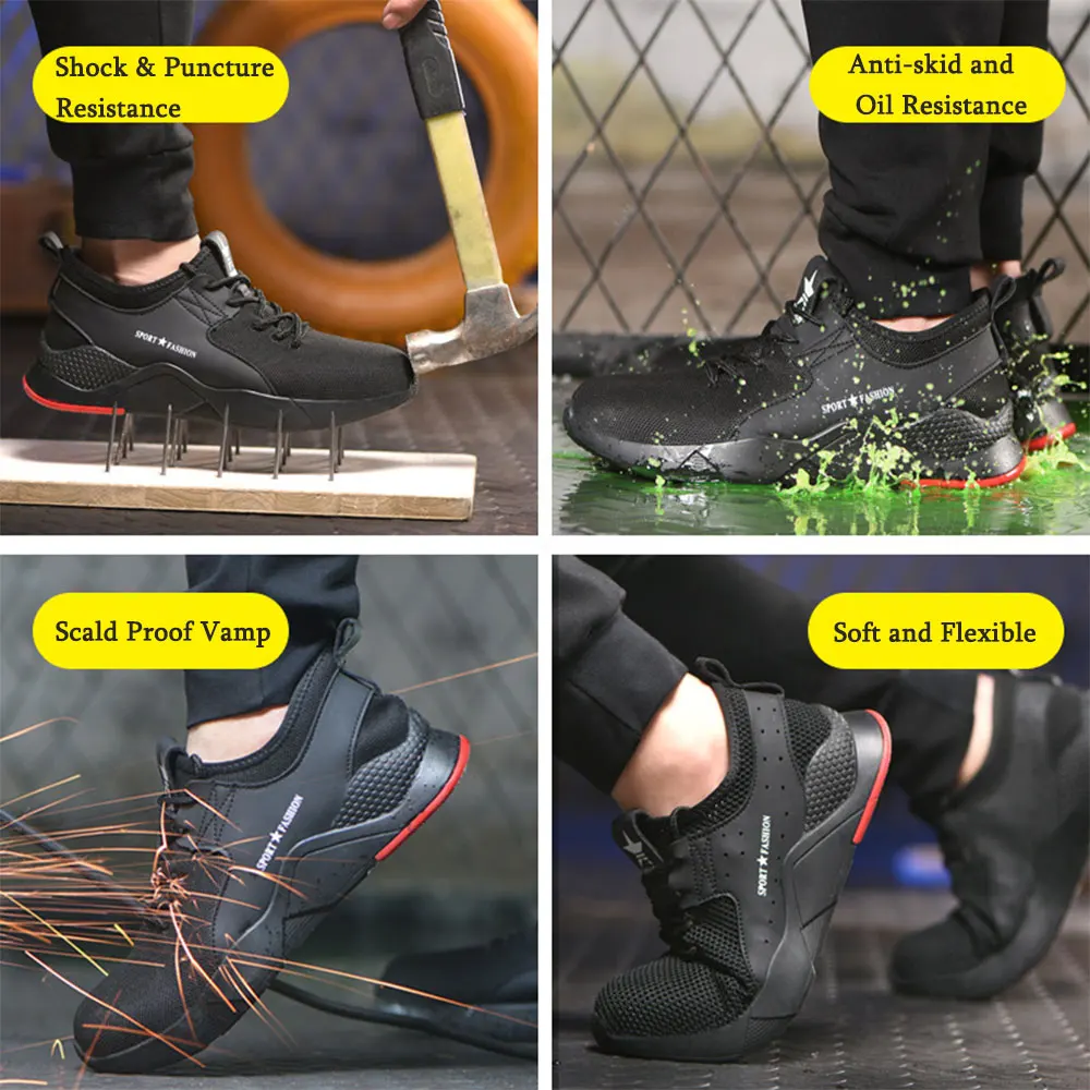 MWSC/Мужская Безопасная рабочая обувь; Летние рабочие ботинки; Безопасная рабочая обувь со стальным носком; мужские безопасные Нескользящие композитные модные кроссовки