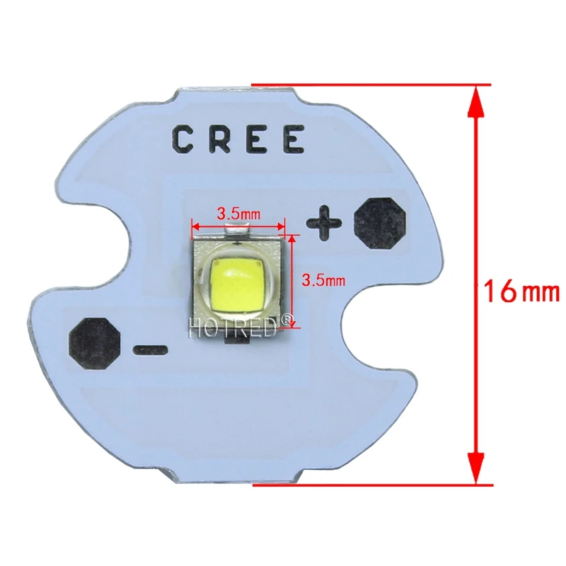 10 шт Cree XPG2 светодиодный XP-G2, для детей от 1 года до 5 лет W светодиодный эмиттер холодный белый 6000-6500K с 20/16/14/12/8 мм печатной платы для фонарик/прожектор/лампа