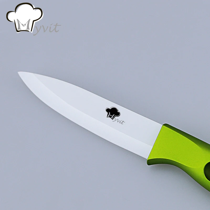 Набор кухонных керамических ножей 3, 4, 5 дюймов, нож для очистки овощей, нож для нарезки фруктов, белое лезвие, зеленая, черная ручка, инструмент для приготовления пищи
