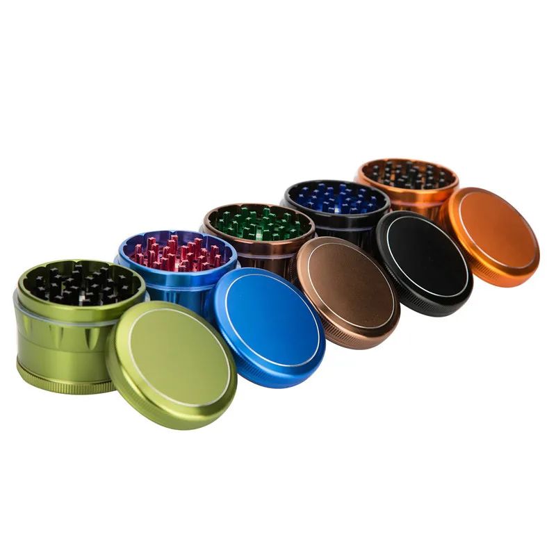 

New Arrival 4 Layers Aluminum Alloy 63mm Kitchen Spice Crusher Herb Grinder Weed Tobacco Smoke Spice Hand Muller Crank Maker